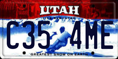 UT license plate C354ME