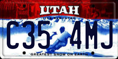 UT license plate C354MJ