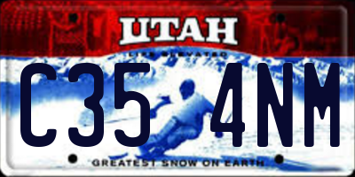 UT license plate C354NM