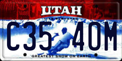 UT license plate C354OM