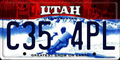 UT license plate C354PL
