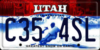 UT license plate C354SL