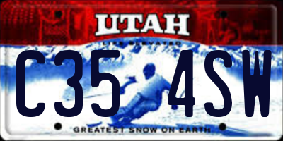 UT license plate C354SW