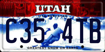 UT license plate C354TB
