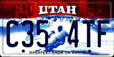 UT license plate C354TF