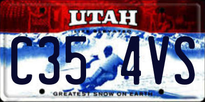 UT license plate C354VS