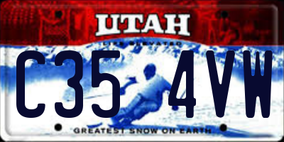 UT license plate C354VW