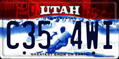 UT license plate C354WI