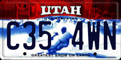 UT license plate C354WN