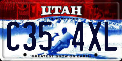 UT license plate C354XL