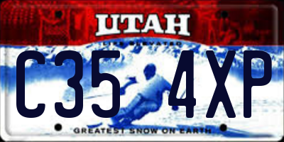 UT license plate C354XP
