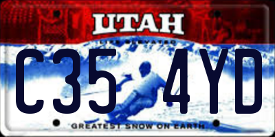 UT license plate C354YD