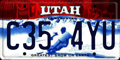 UT license plate C354YU