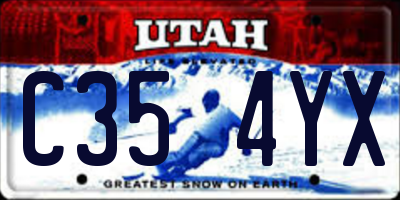 UT license plate C354YX