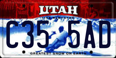 UT license plate C355AD