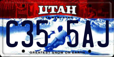 UT license plate C355AJ
