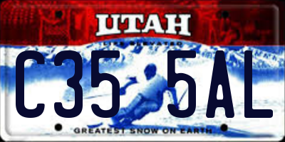 UT license plate C355AL