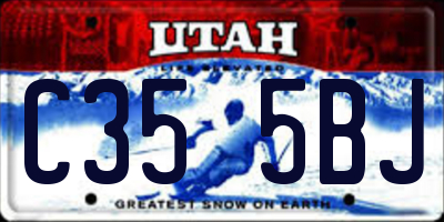 UT license plate C355BJ