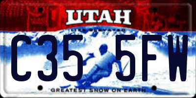 UT license plate C355FW