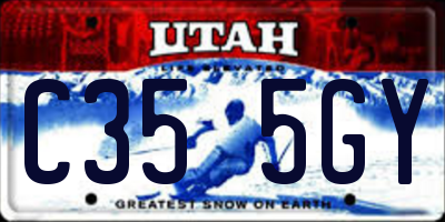 UT license plate C355GY