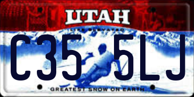 UT license plate C355LJ