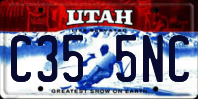 UT license plate C355NC