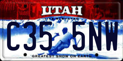 UT license plate C355NW