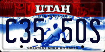 UT license plate C355OS