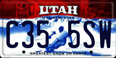 UT license plate C355SW
