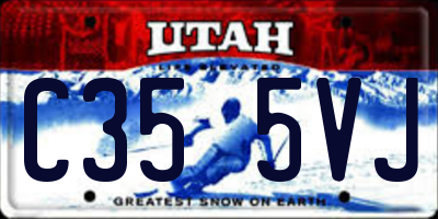 UT license plate C355VJ
