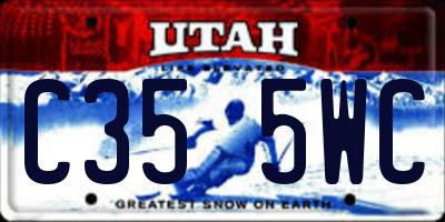 UT license plate C355WC