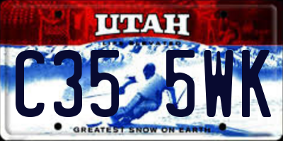 UT license plate C355WK