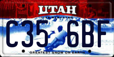 UT license plate C356BF
