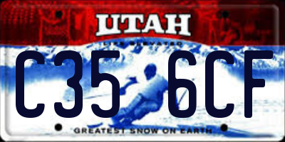 UT license plate C356CF