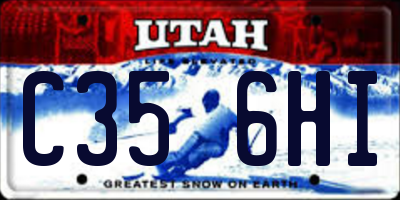 UT license plate C356HI