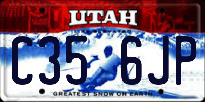 UT license plate C356JP
