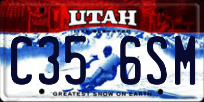 UT license plate C356SM