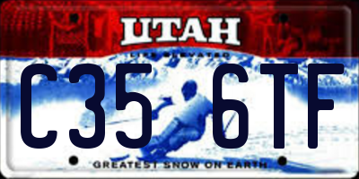 UT license plate C356TF