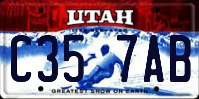 UT license plate C357AB