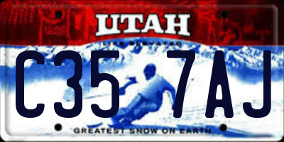 UT license plate C357AJ