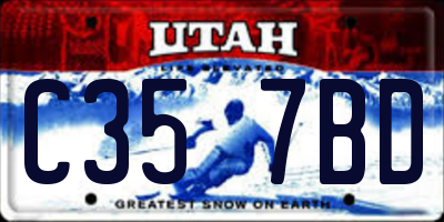UT license plate C357BD