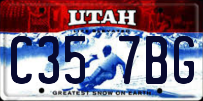UT license plate C357BG