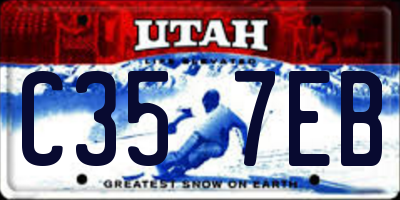 UT license plate C357EB