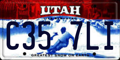 UT license plate C357LI