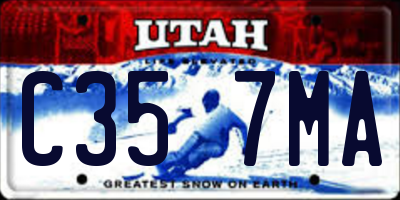UT license plate C357MA