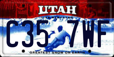 UT license plate C357WF