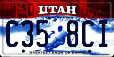 UT license plate C358CI