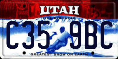 UT license plate C359BC