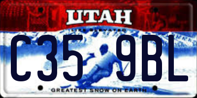 UT license plate C359BL
