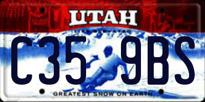 UT license plate C359BS